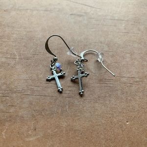 Silver Cross Earings